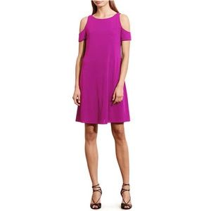 LAUREN Ralph Lauren Magenta Cold Shoulder Dress